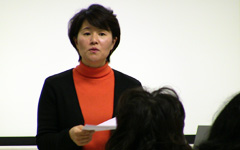 管理栄養士の橋本玲子さん　セミナーの写真