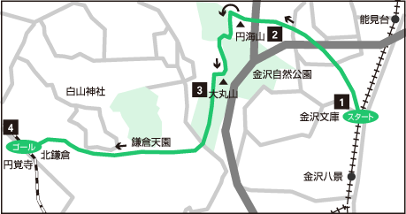 いよいよ山道に挑戦！ 市民の森から鎌倉へ　地図