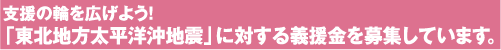 支援の輪を広げよう！　「東北地方太平洋沖地震」に対する義援金を募集しています。 