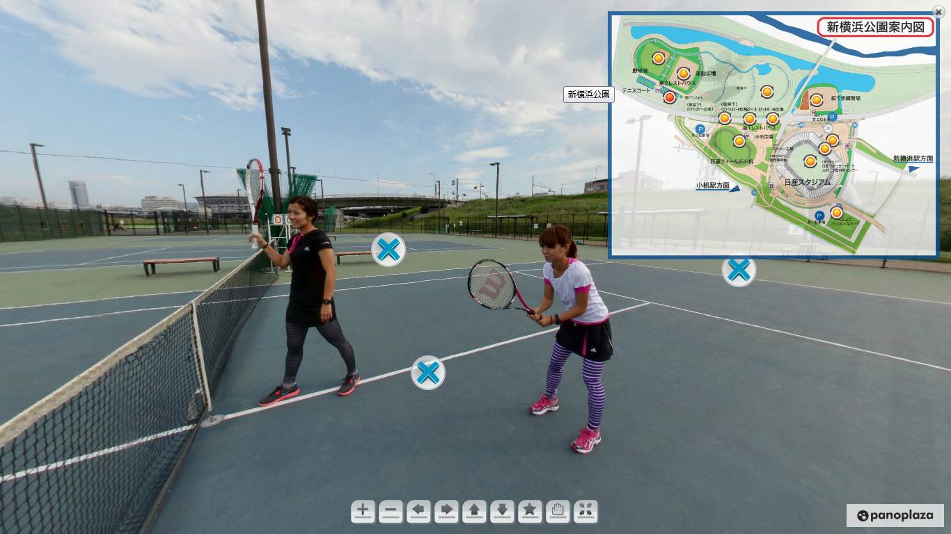 新横浜公園バーチャルツアー･テニスコートイメージ図
