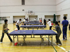 Family members enjoy playing table tennis, too.