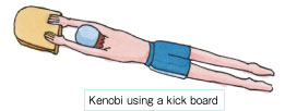 Kenobi using a kick board